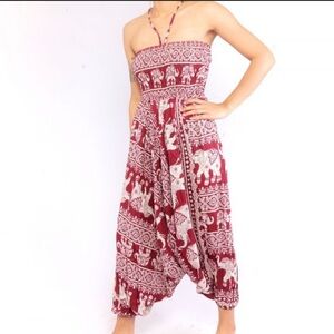 Earthbound Trading Co. Elephant Harem Pant Jumpsuit